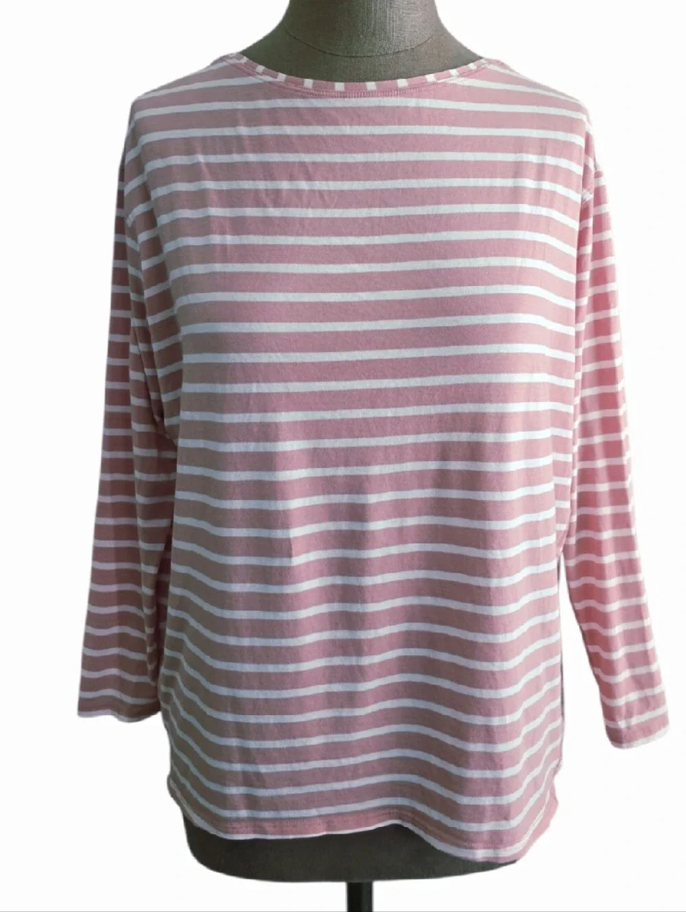 Lululemon Back In Action Long Sleeve in Yachtie Stripe Pink Pastel White Size 4